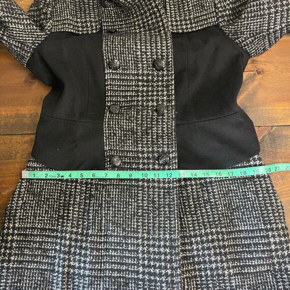Betsey Johnson Double Breasted Pea Coat Peplum Wool Blend Women's Size 12 - Picture 13 of 15